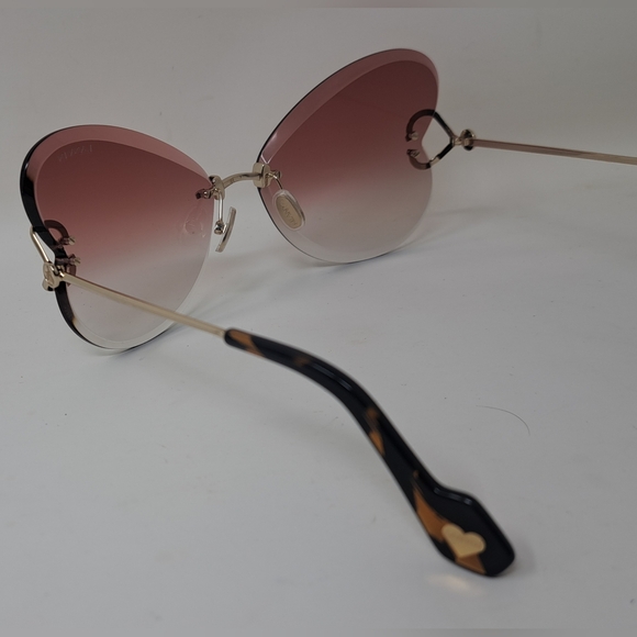 Lanvin Sunglasses Heart Rose Metal Butterfly Rimless Oversized LN124S 67-16-140 - Picture 13 of 14